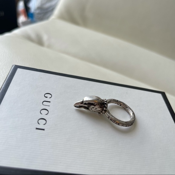New GUCCI ANGER FOREST EAGLE 925 SILVER Ring 7,5 - Picture 4 of 5